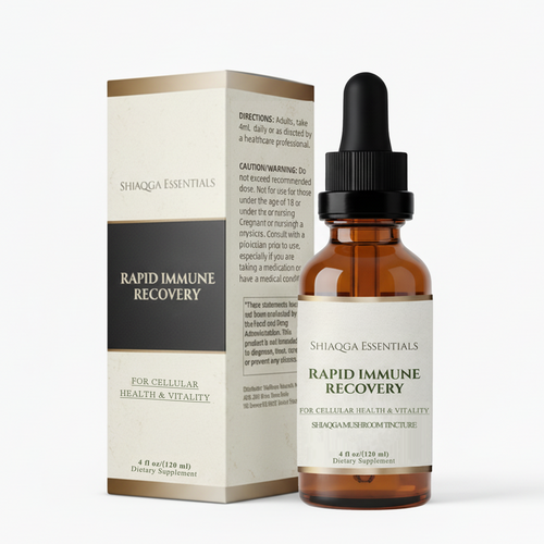 SHIAQGA ESSENTIALS Rapid Immune Recovery 4 fl oz 120 mL bottle and box